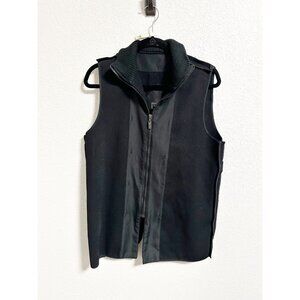Fendi Womens Mock Neck Zip Up Vest Jacket Insert Black Wool Size Medium